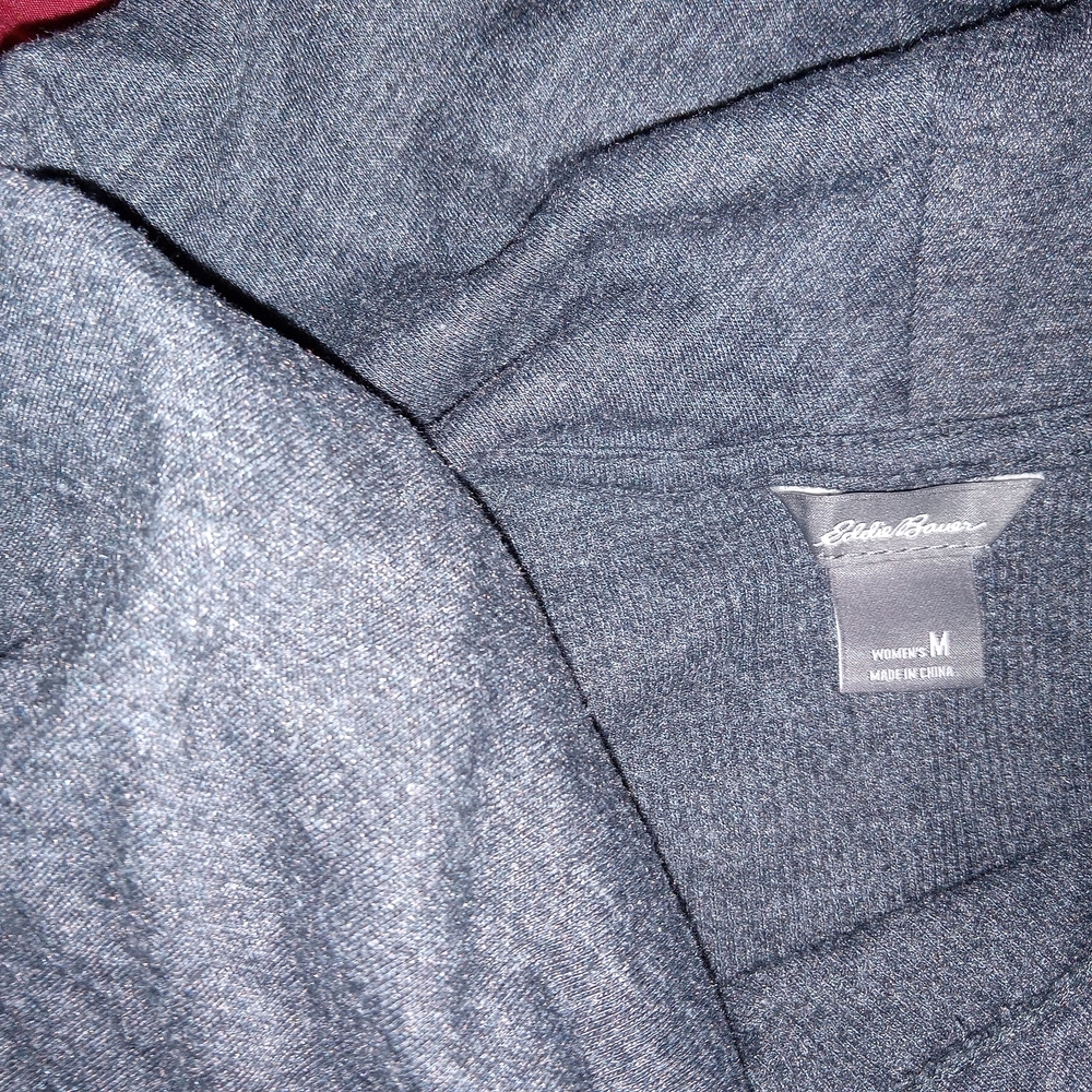 Eddie Bauer Tunic Sweater Women's Size M Gray Cowl Neck Waffle Knit Long Sleeve - Picture 6 of 12